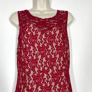 Red Maxi Dress Lace Long Large
